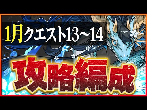 【1月クエスト13・14】カリドラループで攻略！4個消しパズルで楽々クリア！【パズドラ】