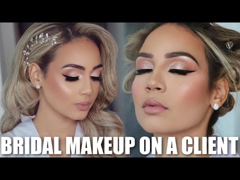 Soft Classic Bridal Makeup On A Client! | Ft. Tartelette In Bloom Palette