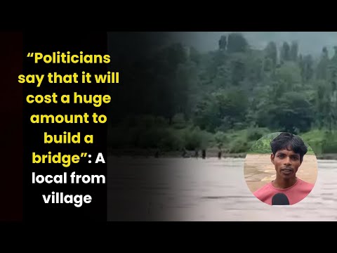 People in Nashik’s Khirpada village swim across a river to fetch daily needs amid heavy rainfall