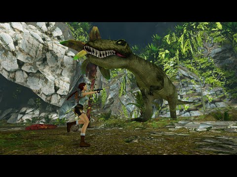 Tomb Raider 1 Remastered PS5 (2024) T-Rex Boss Fight Gameplay (4K 60FPS)