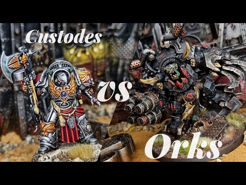 New codex Battle Report! Orks Vs Adeptus Custodes. 10th edition.