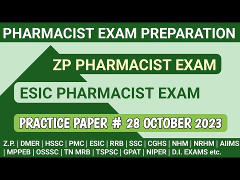 ZP Pharmacist exam preparation | ESIC Pharmacist exam preparation |IBPS Pattern Pharmacist questions