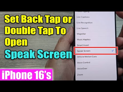 iPhone 16/16 Pro Max: How to Set Back Tap or Double Tap To Open Speak Screen