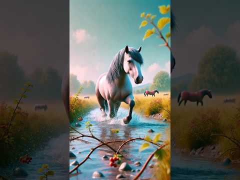 Horse's Story Melody: Love Story Across the Meadow #cute #music #3d #horse #lovestory