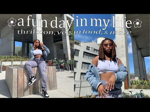 a fun day in my life ❀| atl thriftcon, new vegan resturants, & more