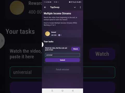 Multiple Income Streams | Tapswap Video Code #tapswap #tapswap #cryptocurrency #cryptocurrency
