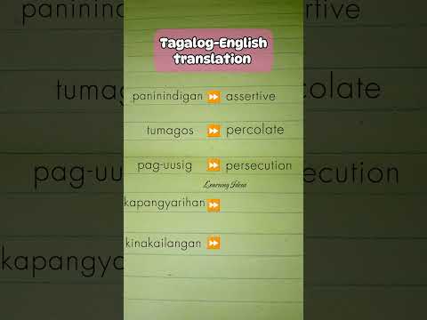 TAGALOG-ENGLISH TRANSLATION VOCABULARY #learnenglish #tagalogenglishtranslation #vocabulary