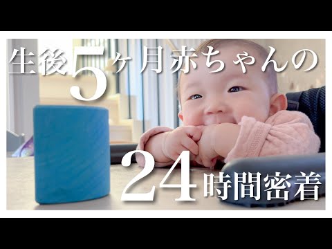 【24時間密着】生後5ヶ月赤ちゃんの1日｜睡眠事情や離乳食について｜混合育児｜3人目