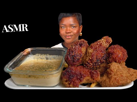 ASMR CRUNCHY CHICKEN WINGS / CREAMY ALFREDO SAUCE MUKBANG (No Talking) Eating Sounds |Vikky ASMR