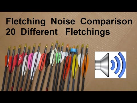 Arrow fletching Noise comparison 20 different brands!!