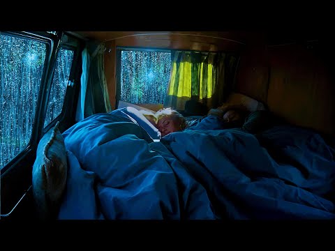 Fall Asleep in Under 3 Minutes with Sounds Heavy Rain & Thunder on Window Cozy Car at Night