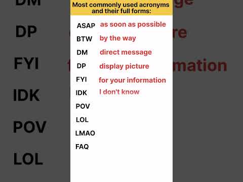 Most commonly used acronyms and their full forms l in Assamese l #dailyuseenglish #dailyenglish