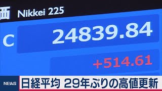 日経平均 29年ぶりの高値更新（2020年11月9日）