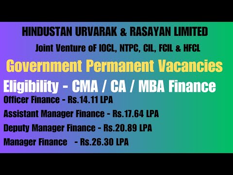 HURL Job Recruitment 2025 Latest Govt/PSU Vacancies for CMA CA MBA Finance CMA PSU Jobs CA PSU Jobs