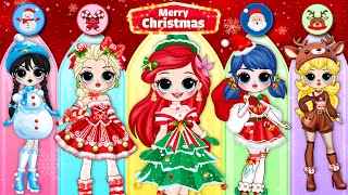 Christmas Fashion For Disney Princess, Wednesday & Ladybug | DIY Paper Dolls Fashion