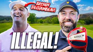 I gave ILLEGAL golf clubs to Bryson DeChambeau and he shot ___