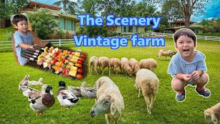 เดอะ ซีนเนอรี่ วินเทจ ฟาร์ม The Scenery Vintage farm นอนในฟาร์มหรู ทำบาบีคิว เล่นกับแกะ | น้องปกรณ์