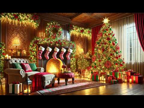 Red & Green Christmas Ambiance with Christmas Instrumental Music