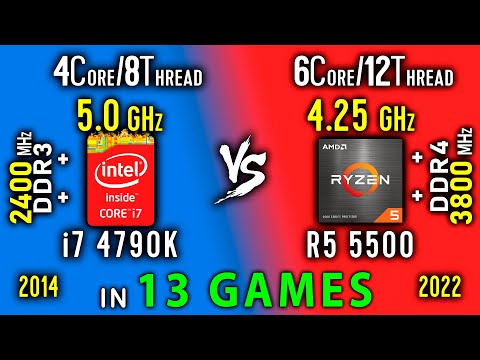 i7 4790K OC vs Ryzen 5 5500 Test in 13 Games or R5 5500 vs i7 4770K 5 GHz