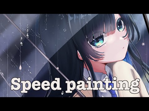 【イラストメイキング】☔️【オリジナルイラスト】