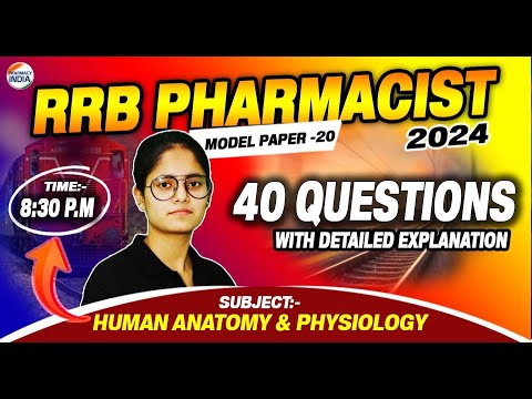 RRB Pharmacist | Model Paper - 20 | HAP | 40 Question With Detailed Explanation #pharmacist