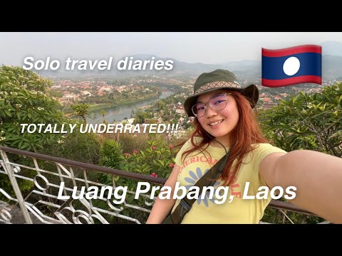 LUANG PRABANG SOLO TRAVEL VLOG (pt.2)- EXPLORING THE CITY!! Phousi Hill, almsgiving! SE Asia #8