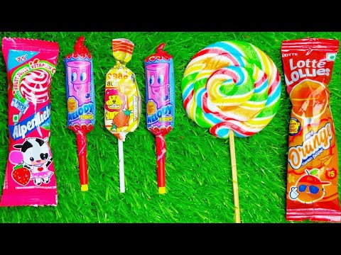 Satisfying video Asmr lollipops candy and chocolate gummy candy unboxing video Asmr.