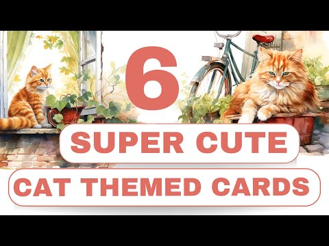 HANDMADE CAT THEMED CARD IDEAS | Cards with kittens | PET stickers card making tutorial | Journalsay