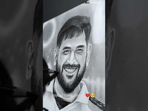 MS Dhoni and Virat Kohli portrait drawing | #shorts #ytshorts #cricket #ipl #icc