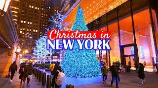 Holiday Season in Manhattan 🎁 NEW YORK Christmas Walking Tour 4K