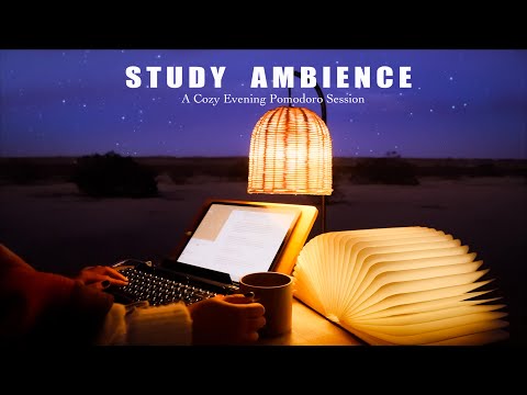 2-HOUR STUDY AMBIENCE ☕ DEEP FOCUS POMODORO TIMER ☕ Cozy Evening Desert Birds Sounds/ STUDY WITH ME