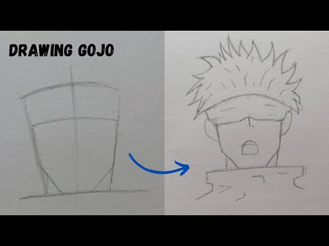 Drawing GOJO in 3 Levels for Beginners