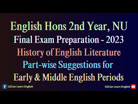 Partwise Suggestions for Early & Middle English Periods।। History।। Hons 2nd Final Examination-2023