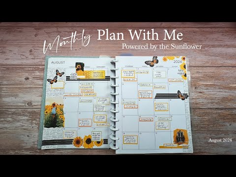 Monthly Plan With Me - Powered by the Sunflower | August 2024