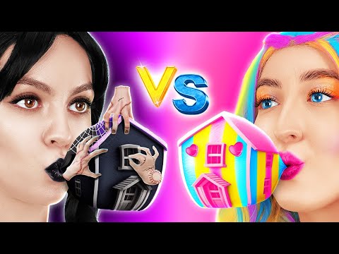 Wednesday vs. Enid: Epic Room Makeover 🖤🌈 DIY Crafts & Dream House Hacks