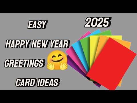 DIY - Happy New Year Card 2025 / Handmade Card Idea / How To Make New Year Card / 3Cards