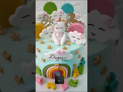 Rainbow 🌈 birthday cake || unicorn 🦄 cake