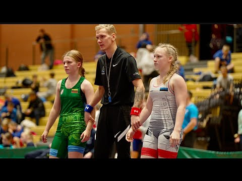 U17 Laura Maivel (EST) vs Rasa Kazakevic (LTU) 54kg. Womens girls youth wrestling.