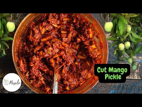 CUT MANGO PICKLE RECIPE ANDHRA STYLE | WEDDING STYLE MANGO PICKLE | MAMIDIKAYA PACHADI (AVAKAYA)