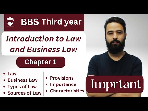 Business Law in Nepali || BBS 3rd year || Unit 1 || Meaning of Law | Types, Characteristics, Sources