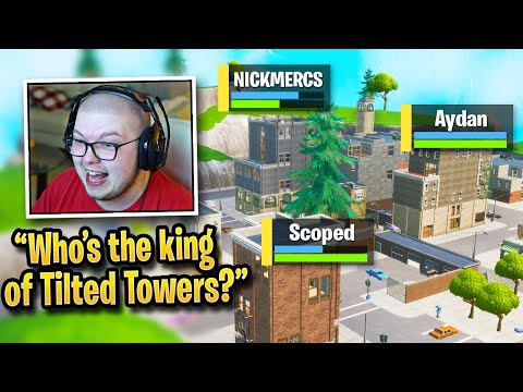 AYDAN vs NICKMERCS vs SCOPED in TILTED TOWERS Throwback Tournament!