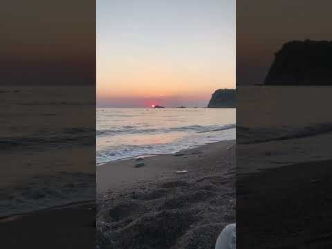 Beautiful sunset view at Buljarica beach in Montenegro filled with relaxing sounds of the sea.