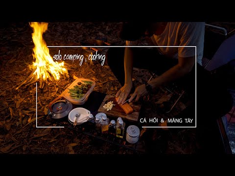 Cắm trại một mình và qua đêm trong rừng solocamping, cooking