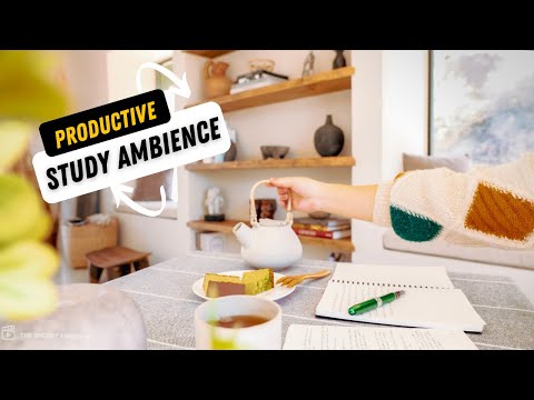 🍵 2-HOUR STUDY AMBIENCE/ Relaxing ASMR Water Sounds/ Stay Motivated/ STUDY WITH ME POMODORO TIMER