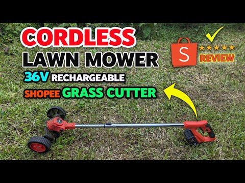 Portable Rechargeable Grass Cutter Unboxing | Testing from #shopee | 36V Lawn Mower