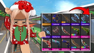 I Played MM2 With DIFFERENT CHRISTMAS WEAPONS... (Murder Mystery 2)