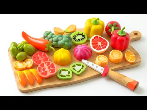 Satisfying Video | Cutting Plastic Fruits and Vegetables ASMR | Relaxing Video ASMR