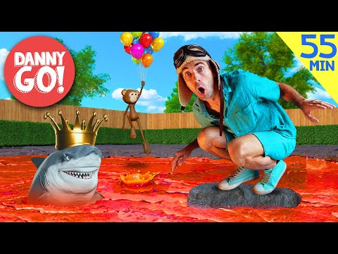 Lava, Sharks, Race Cars + more! 🚘🔥🦈 | 1-Hour Dance Party Compilation | Danny Go! Songs for Kids