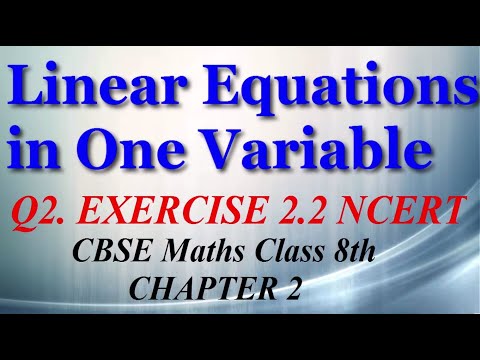 Linear Equations in One Variable - Maths Class 8th - Ex 2.2 - Question 2 - Chapter 2 - NCERT - CBSE