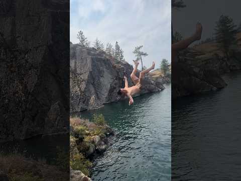 Front flip cliff jump